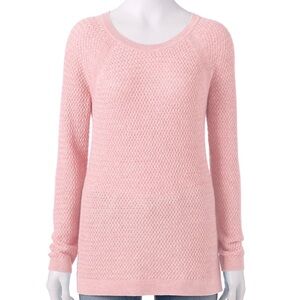 Sonoma Basket-Weave Pink Sweater